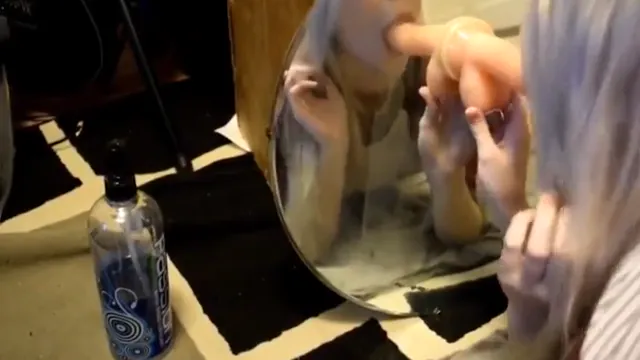Blonde practices oral for a threesome, frame 7 of 8